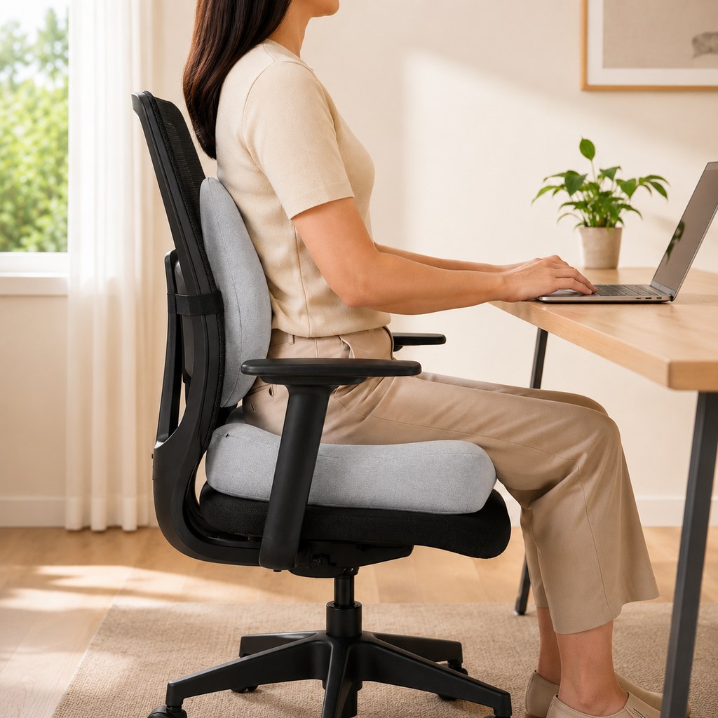Aligneer Axiom Set | Memory Foam Lumbar Support for Everyday Chairs